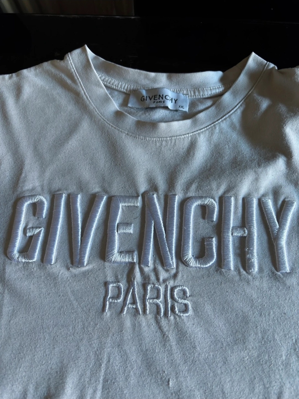 Givenchy Mens White Embroidered Logo Shortsleeve Tshirt
